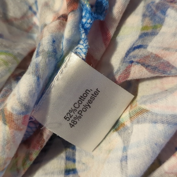 Lulu B Swim Pool Beach Cover Up Top Semi Sheer Colorful Lightweight XL - Picture 9 of 10